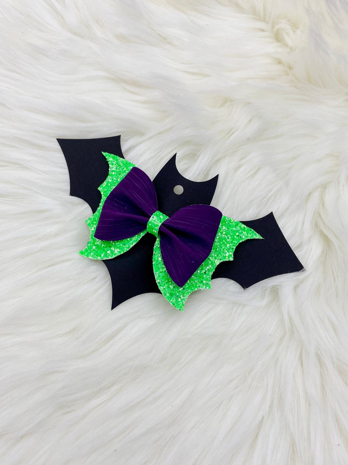 Purple and Green Bat Bow