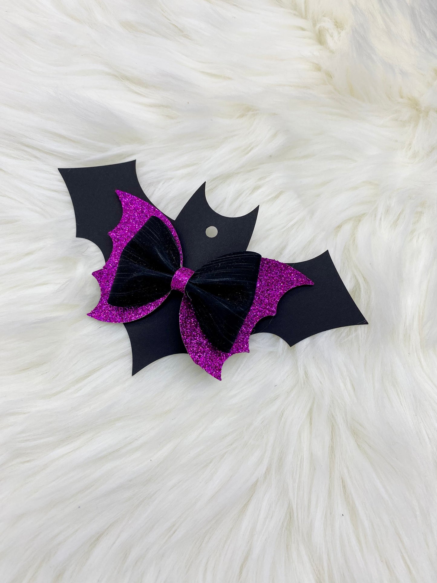 Black and Purple Bat Bow