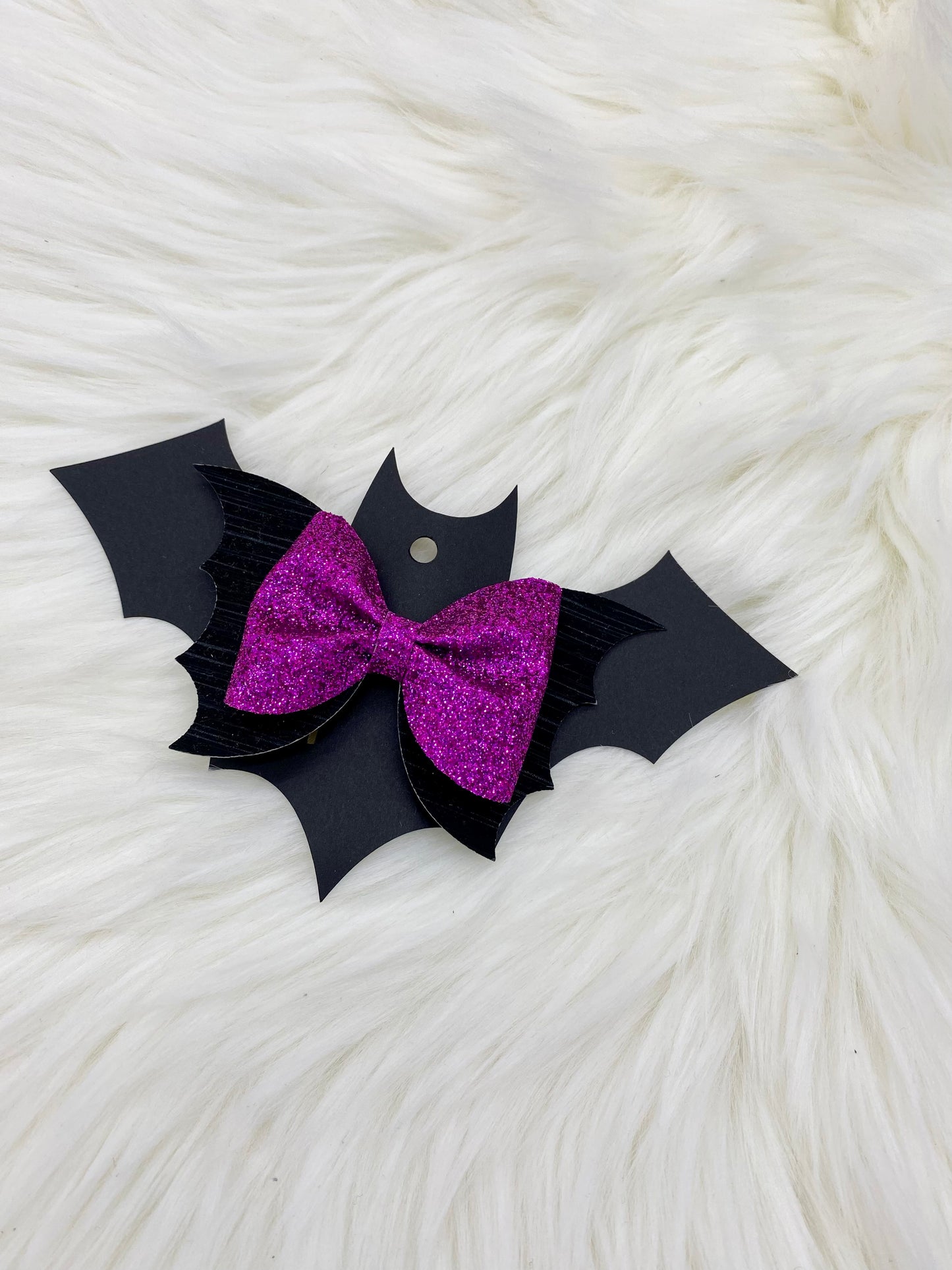 Purple and Black Bat Bow