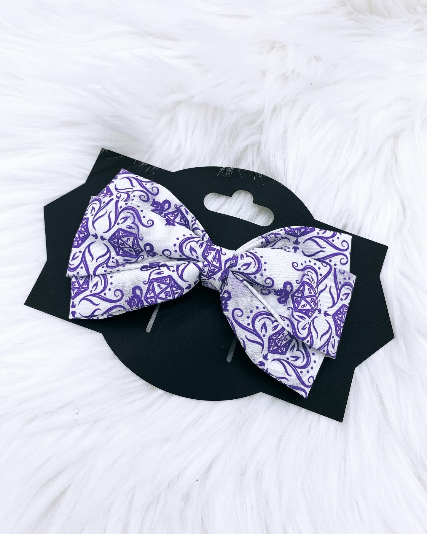 Dice Damask Hair Bow